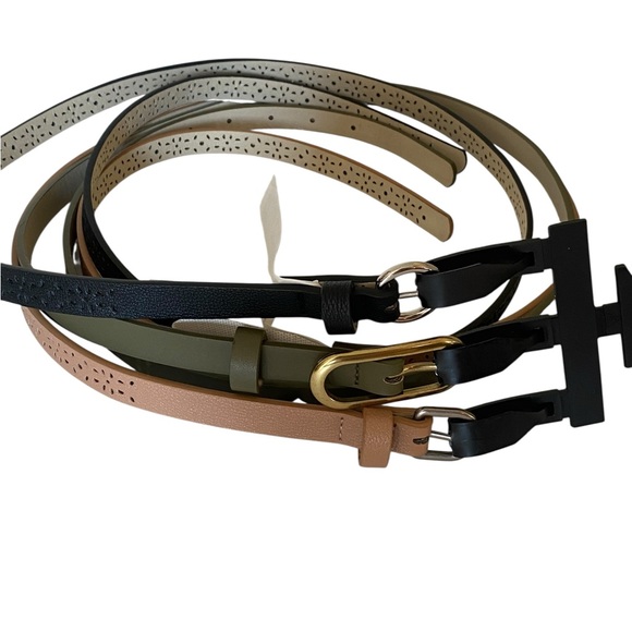 NOBO Accessories - NOBO Women's Belt Set - Black, Beige, Khaki